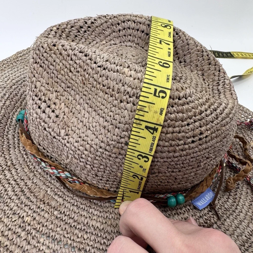 Wallaroo Neutral Straw Beach Sun Hat with Braided Accent